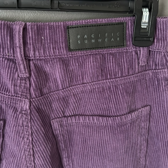 Pacific Sunwear Purple Corduroy High Rise Straight Unfinished Hem Pant Size 26 - Picture 6 of 7